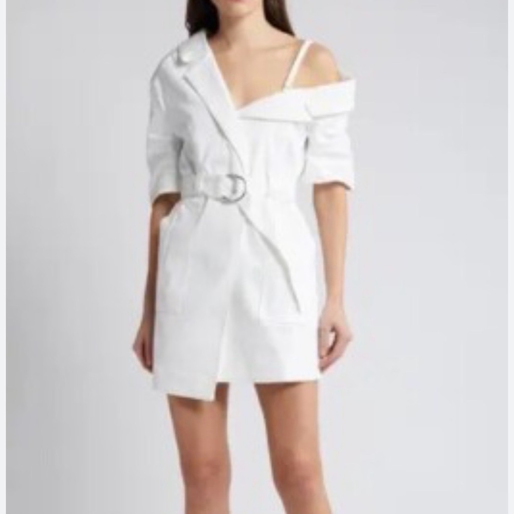 Cinq à Sept White Mini Dress with Belt